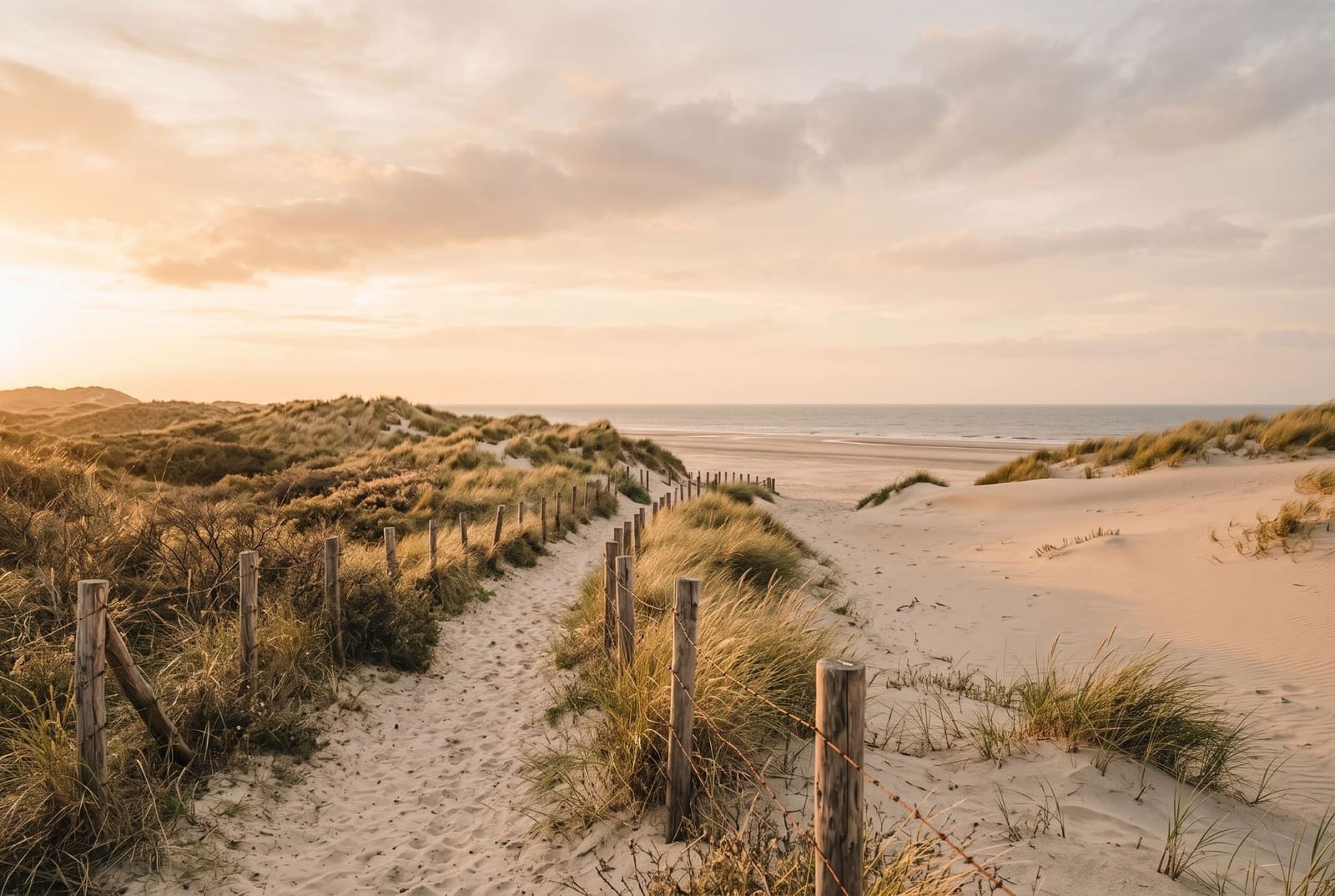 Duinen en strand vlak bij het huis