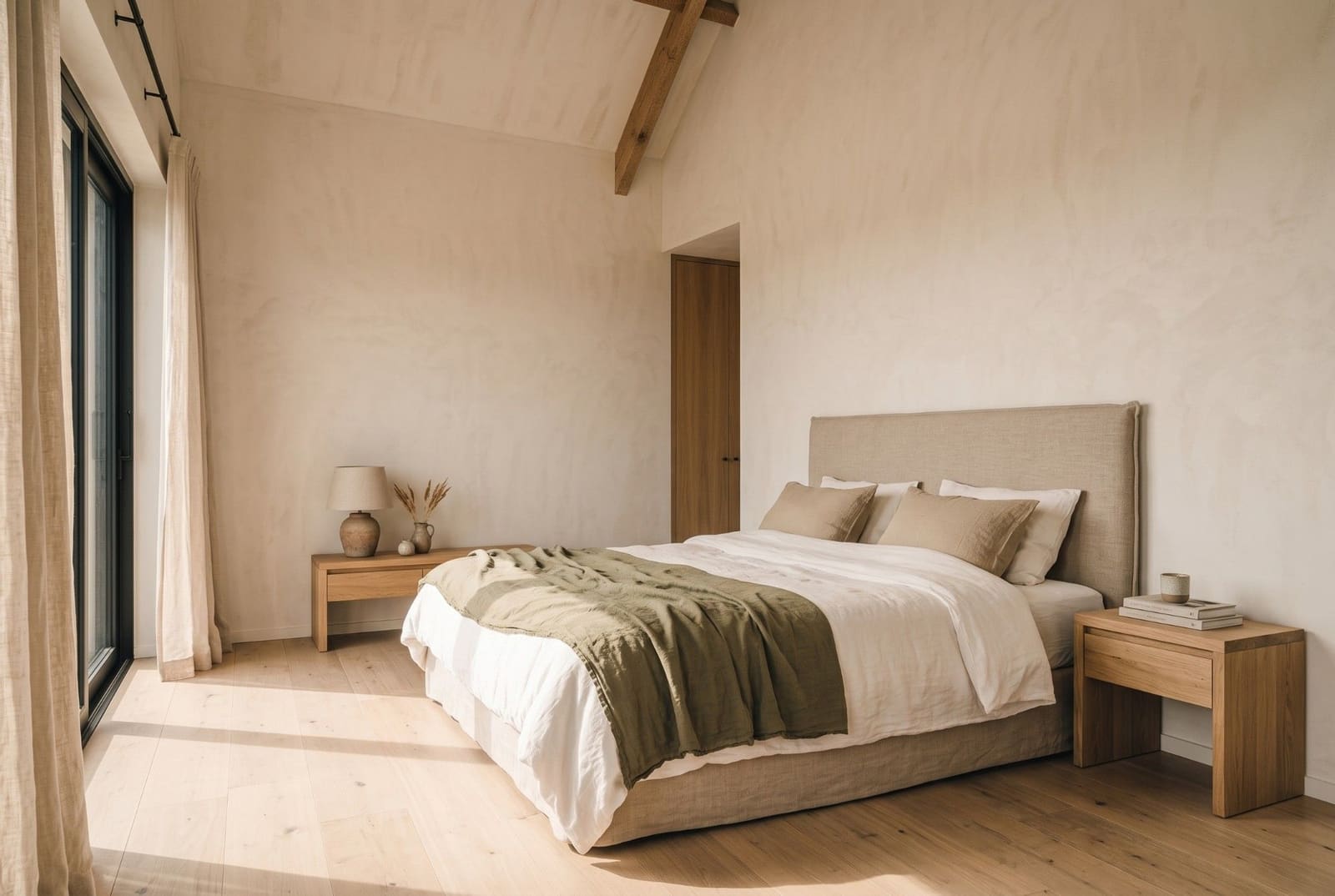 Rustige slaapkamer met natuurlijk licht